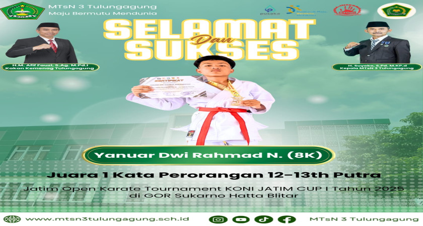 Yanuar Dwi Rahmad Sabet Juara 1 Karate KONI Jatim Cup I Tahun 2025
