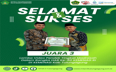 Kreativitas Berbuah Prestasi, MTsN 3 Tulungagung Raih Juara 3 Lomba Film Pendek Tingkat Kabupaten