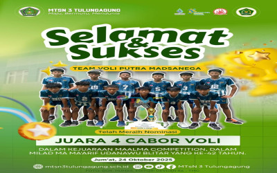 Tim Voli MTsN 3 Tulungagung Raih Juara Di MAALMA COMPETITION, MA AL MA'ARIF UDANAWU BLITAR