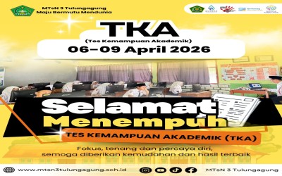 TKA Gelombang 1 MTsN 3 Tulungagung Berjalan Lancar, Siswa Tampil Percaya Diri